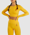 V Yellow 2-Piece Seamless Activewear Set - Men & women Active-wear online -  Rungetfitwithv