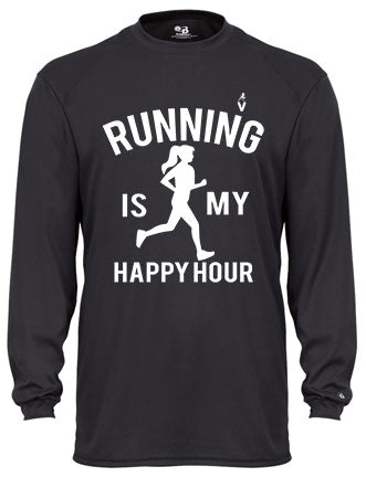 Running Is My Happy Hour Long Sleeves T Shirt