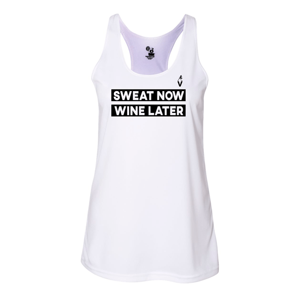 Workout Tank Top | V Sweat Now Wine Later | Run Get Fit With V