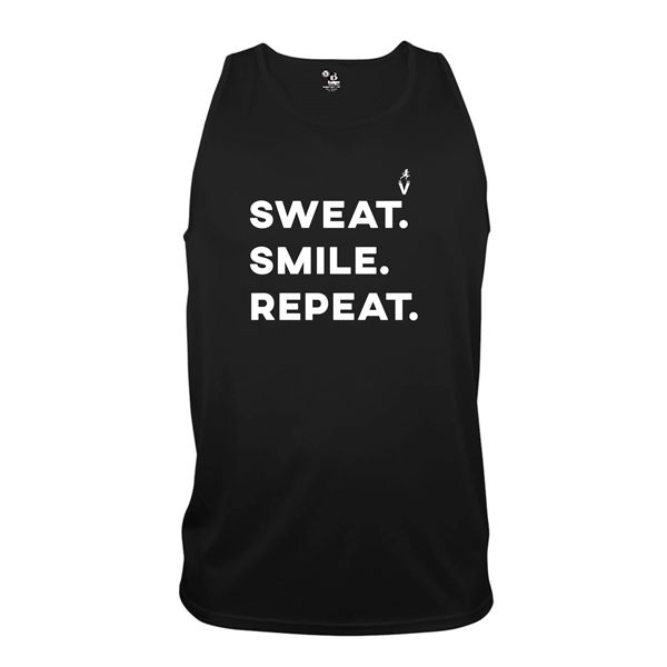 Men Sports Tank Top | Sweat Smile Repeat Men | Run Get Fit With V